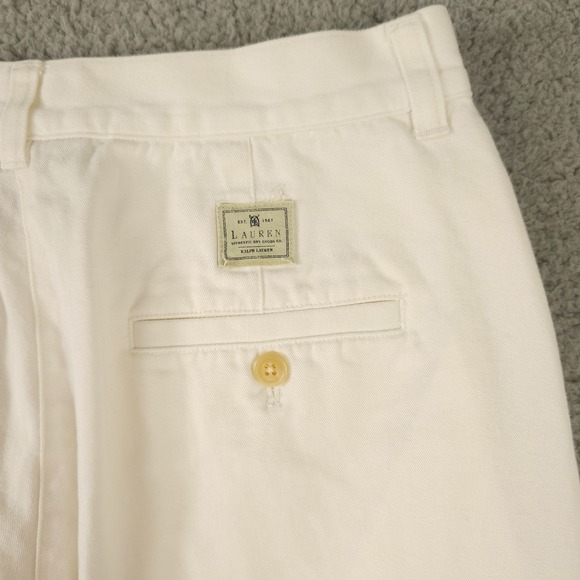 Vintage Lauren Ralph Lauren Pants Womens 12P White Pleated Front Straight Chinos - Picture 13 of 13